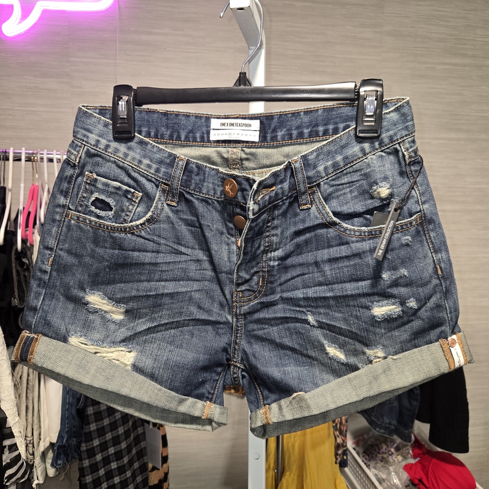 Denim Distressed Blue Shorts